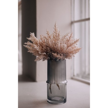 Decorative vase made of combined glass, 111 × 111 × 215 mm, color gray color