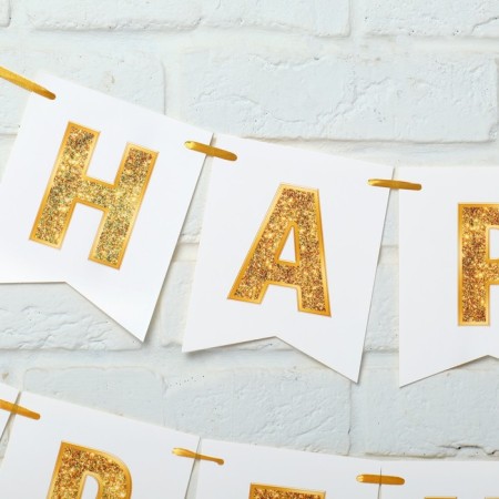 Girland "Happy Birthday!" Gold letters, 350 cm-2
