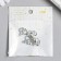 Decor for creativity metal, rhinestones "double heart" silver 1.7x1.8 cm