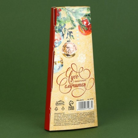 New Year's candles twisted "fairy -tale moments", without aroma, set 4 pcs, height 15 cm-6