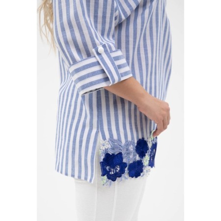 Female blouse, size 52, blue color-2
