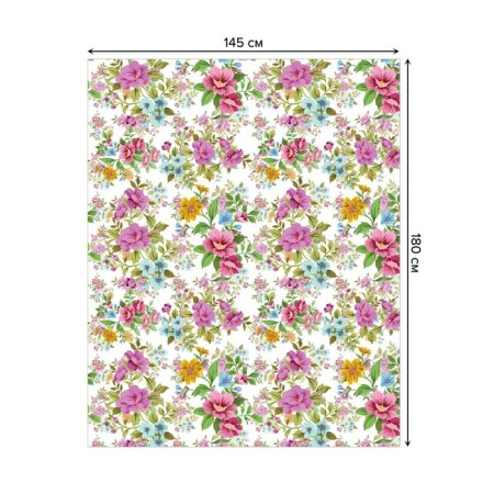 Tables on the table "Sea of ​​flowers", rectangular, Saten, size 145x180 cm-1