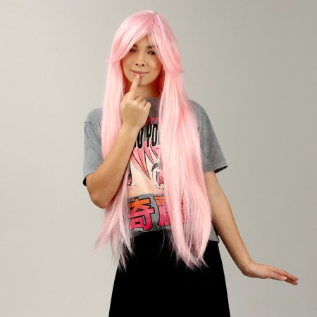 Carnival wig "anime" color pink, long-2