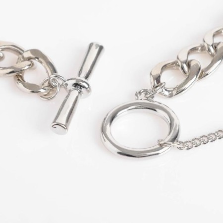 Piece "chain" toggle with thread, color silver, 45 cm-1