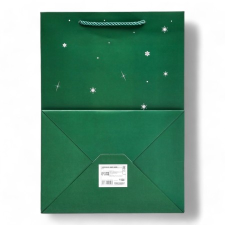 Laminated package, with the New Year window, 35 x 25 x 18 cm, green-1
