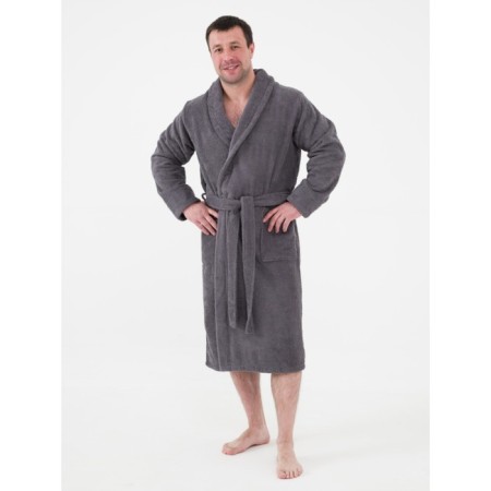 Male bathrobe with a shack, size 60-62, color gray