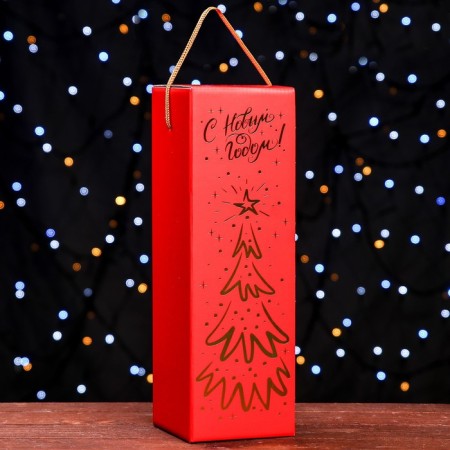 Box for champagne "Dragon on Red", 11 x 11 x 35 cm-1
