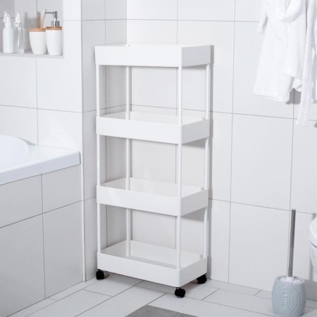 Floor launcher, 4 sectional, on wheels, 40 × 21.7 × 90 cm, white color