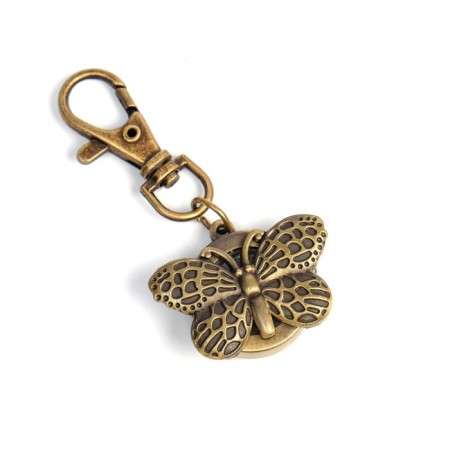 Pocket quartz clock "Butterfly" with a lid, on a carbine-3