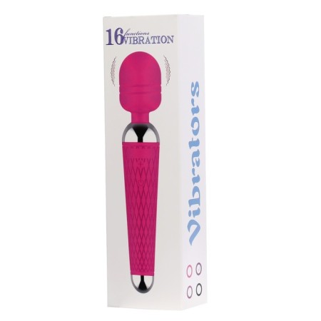 Massage vibrator, 16 modes, 20 x 4 cm, pink-2