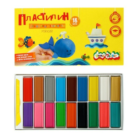 Plasticine 18 colors 270 g "Kalyak-Malyak", with a stack-1
