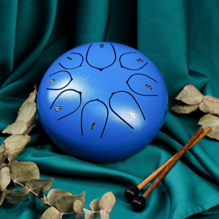 Musical instrument glucophone, blue, 8 petals, 15 x 9 cm-1