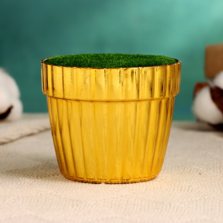 Floristic Kashpo "Trapezius" gold, 9x9x7cm-2