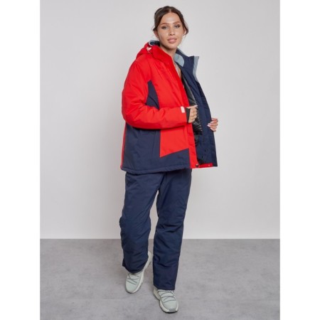 Ski jacket female winter, size 58, red color-8