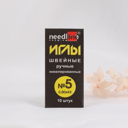Sewing needles No. 5, d = 0.9 mm, 4.3 cm, 10 pcs, from 200105