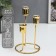 Summary Metal for 3 candles "ascent" gold 16x9x9 cm