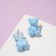 Earrings plastic "bears" voluminous, blue color