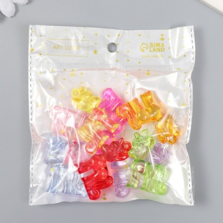 Decor for creativity plastic "Unicorn" transparent set of 8 pcs 3.4x4.1x1.1 cm mix-6