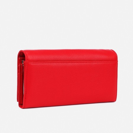 Women's wallet on magnets, red color-1