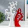 Souvenir ceramics "tree" red-white set 2 pcs 24x10 32x15 cm