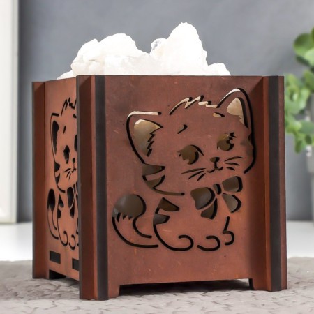 Salt lamp "kitten" E14 15W dimmer Bel. salt 1.8 kg 12x7x13 cm-3