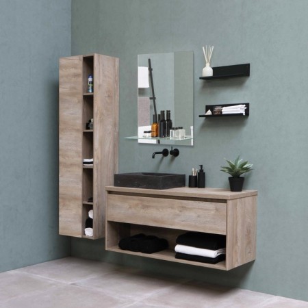Mirror in a bathroom with a shelf, rectangular, 35 × 50 cm