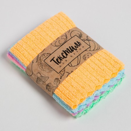 A set of napkins of the share "Tenderness" 30x30 cm, 5 pcs. microfiber, 100% p/e-5