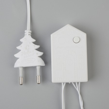 Garland “thread” 5 m, IP20, white thread, 50 LED, red glow, 8 modes, 220 V-3