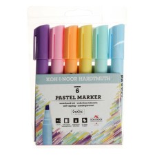 A set of markers of textbooks 6 colors KOH-I-NOOR 2406, 1-5 mm, bend, pastel, blister
