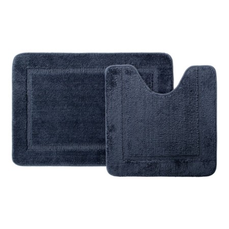 A set of mats for the bathroom IDDIS, 65x45 cm, 45x45 cm, microfiber, blue color