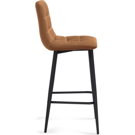 Baric stool for metal/velor, black/brick 43x42x93 cm-2