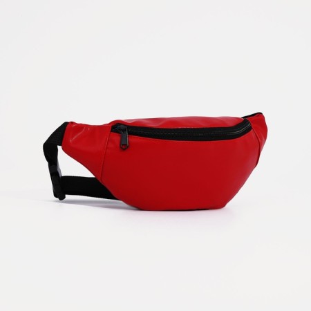 Lightning waist bag, external pocket, red color-1