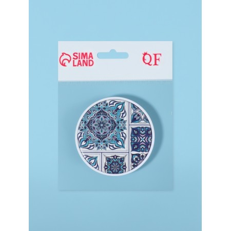 Folding mirror "stained glass", d = 7.3 cm, blue color-4