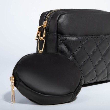 Bag Cross-Bodi with a zipper, black color-5