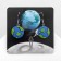 Earrings Assorted "Joy" the globe, the color is blue-green in silver