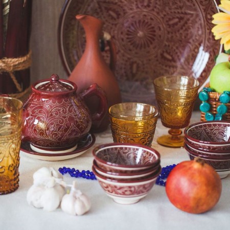 Rishtan ceramics "Patterns", 1000 ml, brown-5