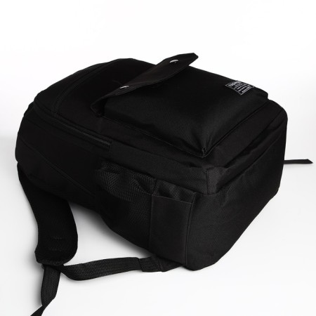 Youth backpack on lightning, 2 departments, 4 pockets, black color-3