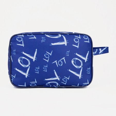 Lightning cosmetic bag, external pocket, blue color-1