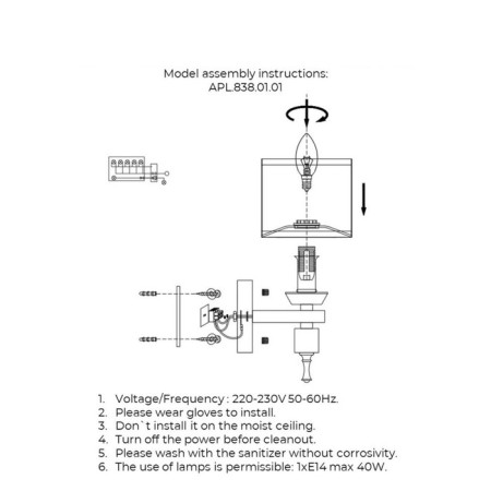 Wall lamp (sconces) Giada E14 40W-7