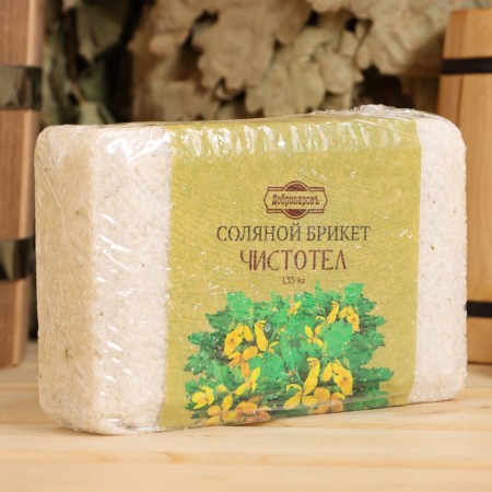 Salt briquette "Celandine" with Altai herbs, 1.35 kg "Dobroparov"-1
