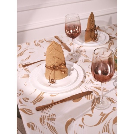 Golden Frost tablecloth, size 140x180 cm, curls, beige-1