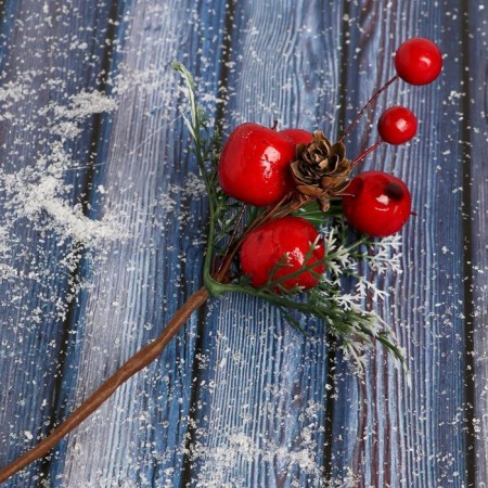 Decor "Winter charm" berry berries Greens, 18 cm-2