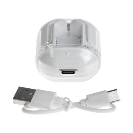 Wireless headphones Air31, TWS, vacuum, BT 5.0, 45/230 mAh, transparent, white-6