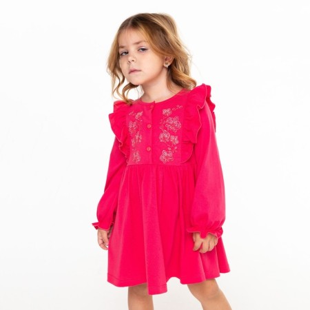 Платье для девочки, цвет малиновый, рост 134 см-1