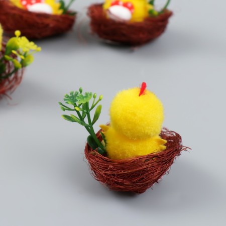 Easter souvenir "chicken with an testicle in the nest" set of 6 pcs 5.5x12.5x17 cm-2