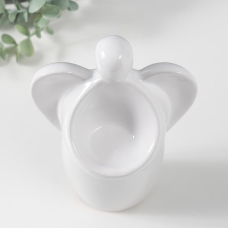Ceramics candlestick per 1 candle "Angel" d = 3.5 cm white 14x9.5x25 cm-5