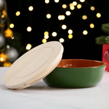 A set for a junction "New Year" with a cutting board, green, 0.6l-1