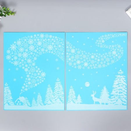 A set of decorative stickers "Winter History" 30x38 cm, set 2pcs