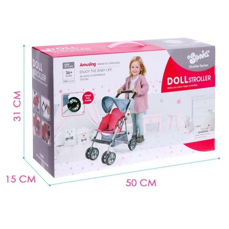 Stroller for dolls, metal frame, three -wheeled-4