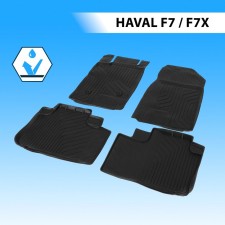 Rugs in the car interior cast rival, Haval F7 2019-n., F7x 2019-n., Little polyurethane, with fasteners, 4 pcs., 69403001